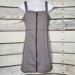Forever 21 Plaid Zip Front Mini Dress Women’s Size M Sleeveless Bodycon